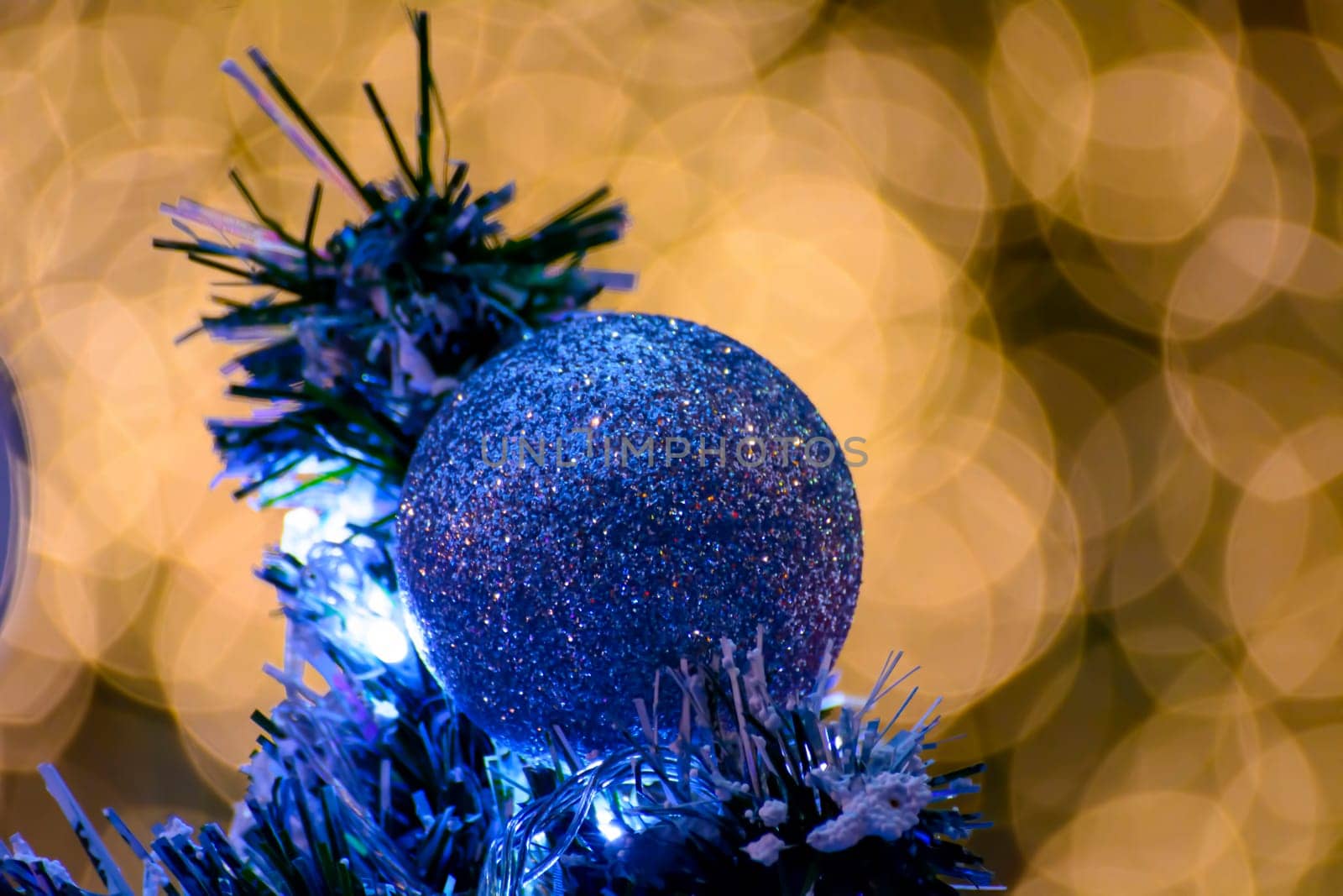 The Xmas ball with bokeh light background