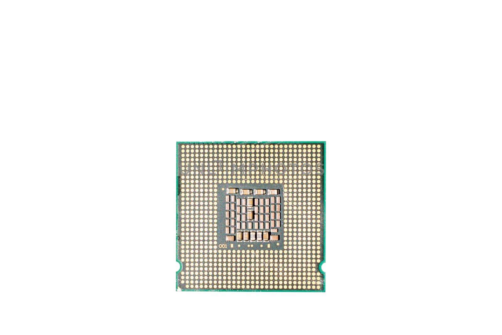 Old CPU socket 775 isolated on a white background