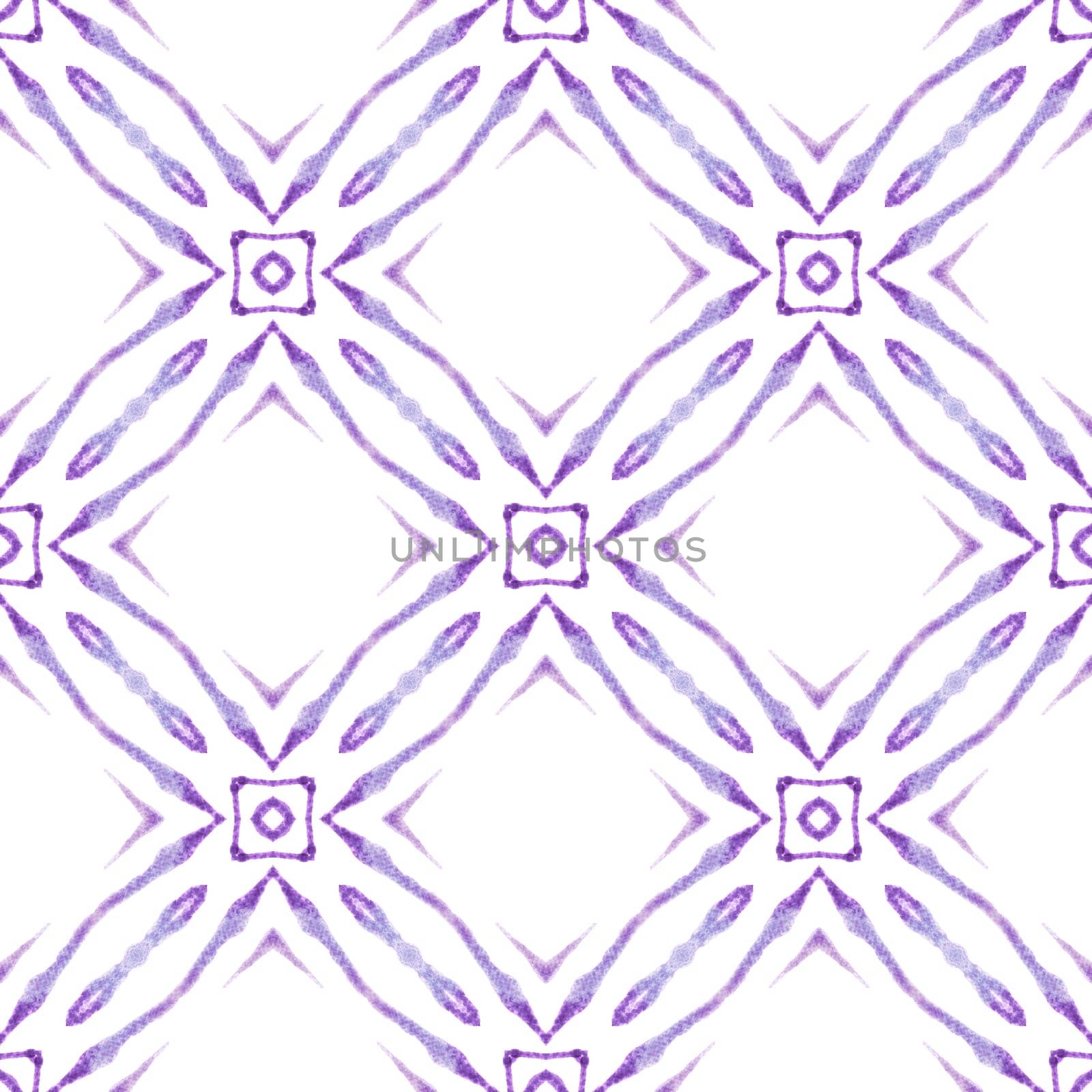 Watercolor medallion seamless border. Purple by beginagain