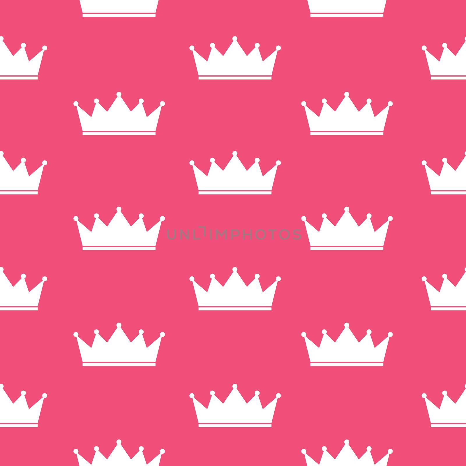 Princess Crown Seamless Pattern Background Vector Illustration. EPS10