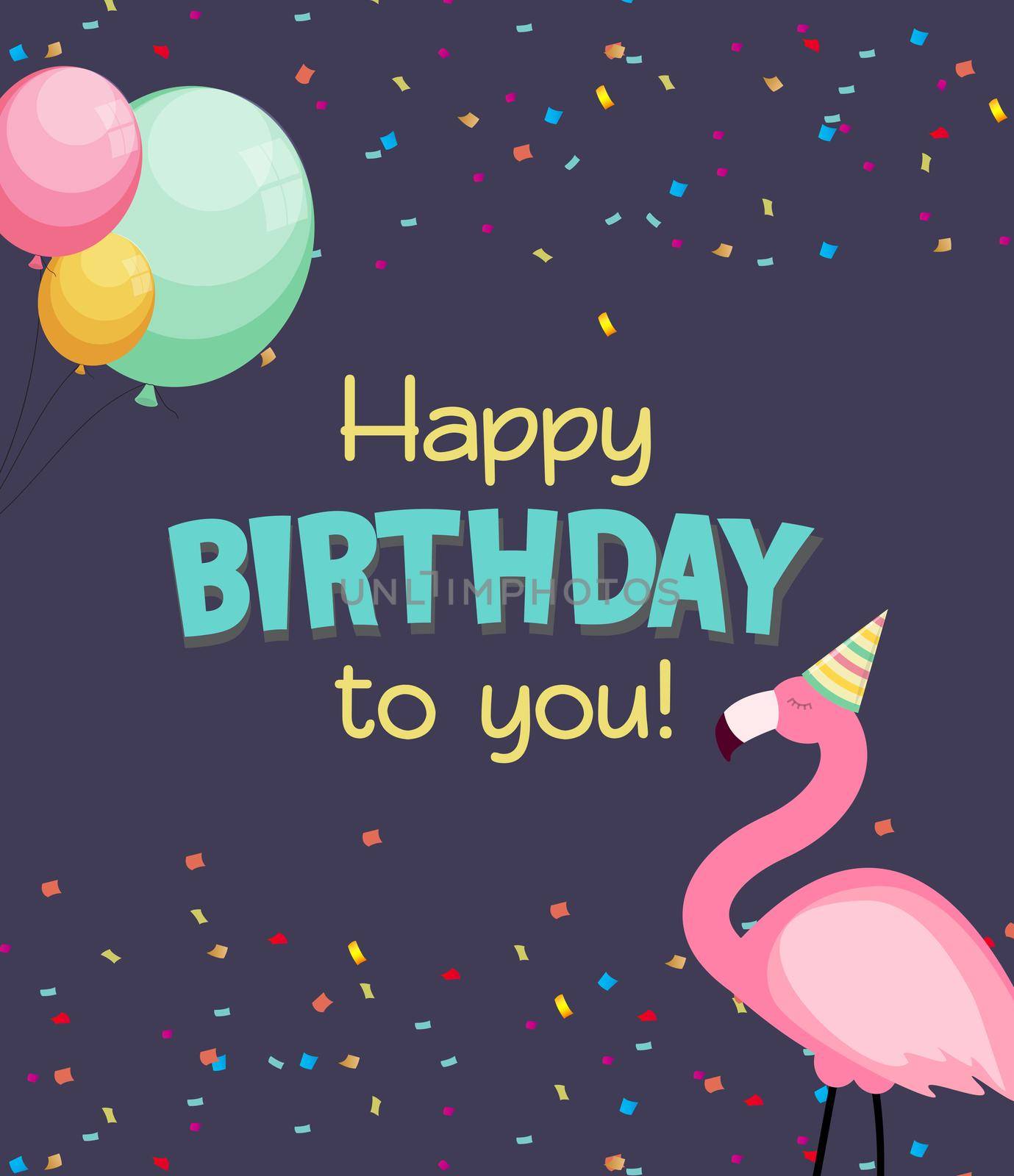 Birthday Card, Congratulation Template Vector Illustration EPS10