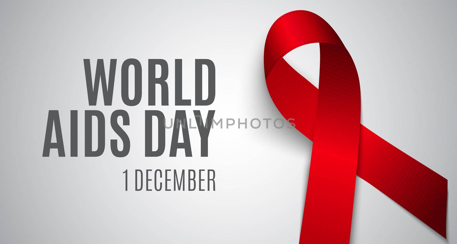 December 1 World AIDS Day Background. Red Ribbon Sign. Vector Illustration EPS10