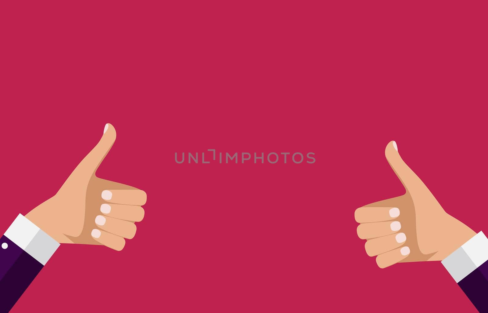 Thumbs up Sign can be used for social network. Vector illustration by yganko