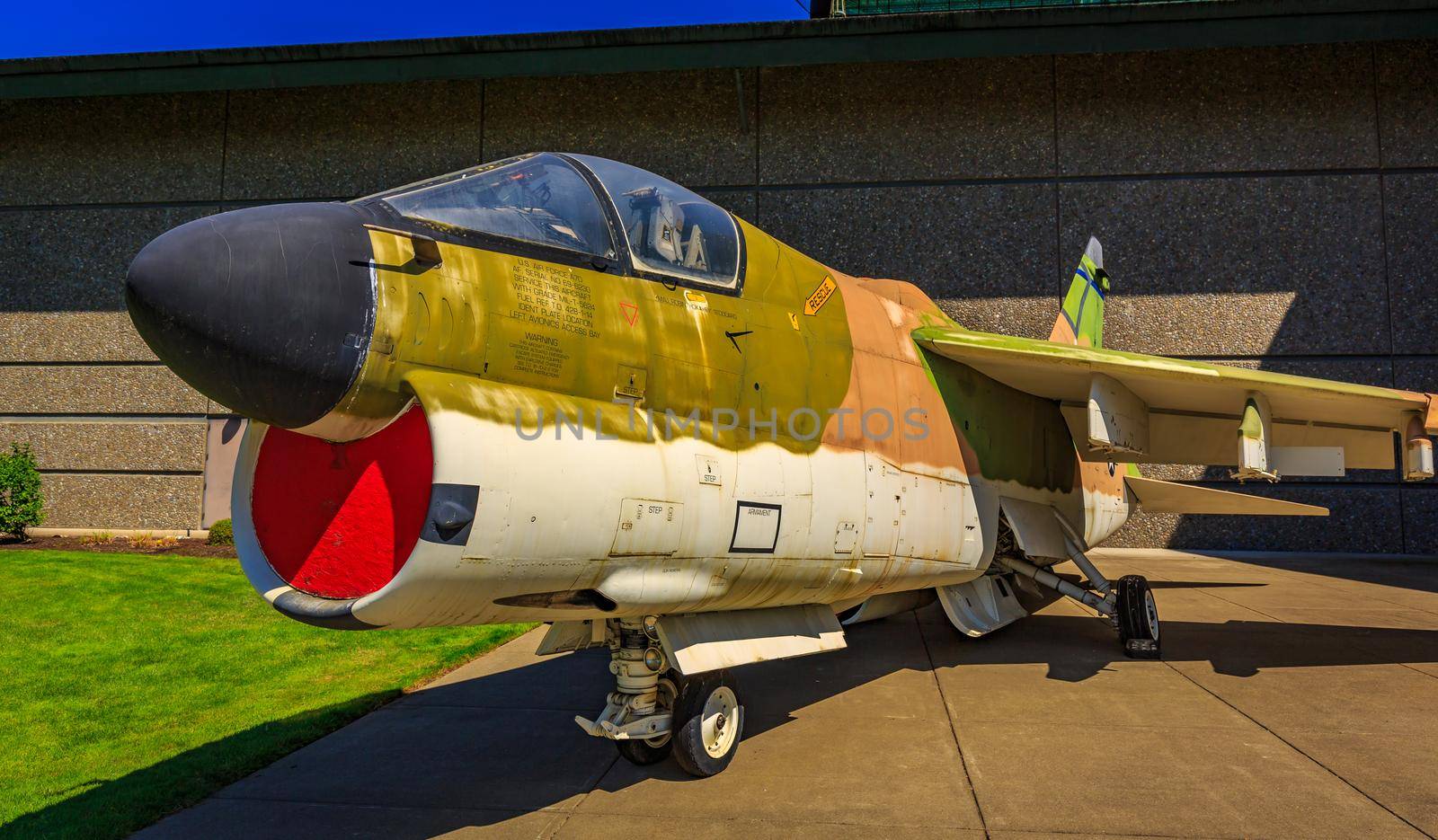 McMinnville, Oregon - August 21, 2017: US Air Force LTV A-7D Corsair II on exhibition at Evergreen Aviation & Space Museum.