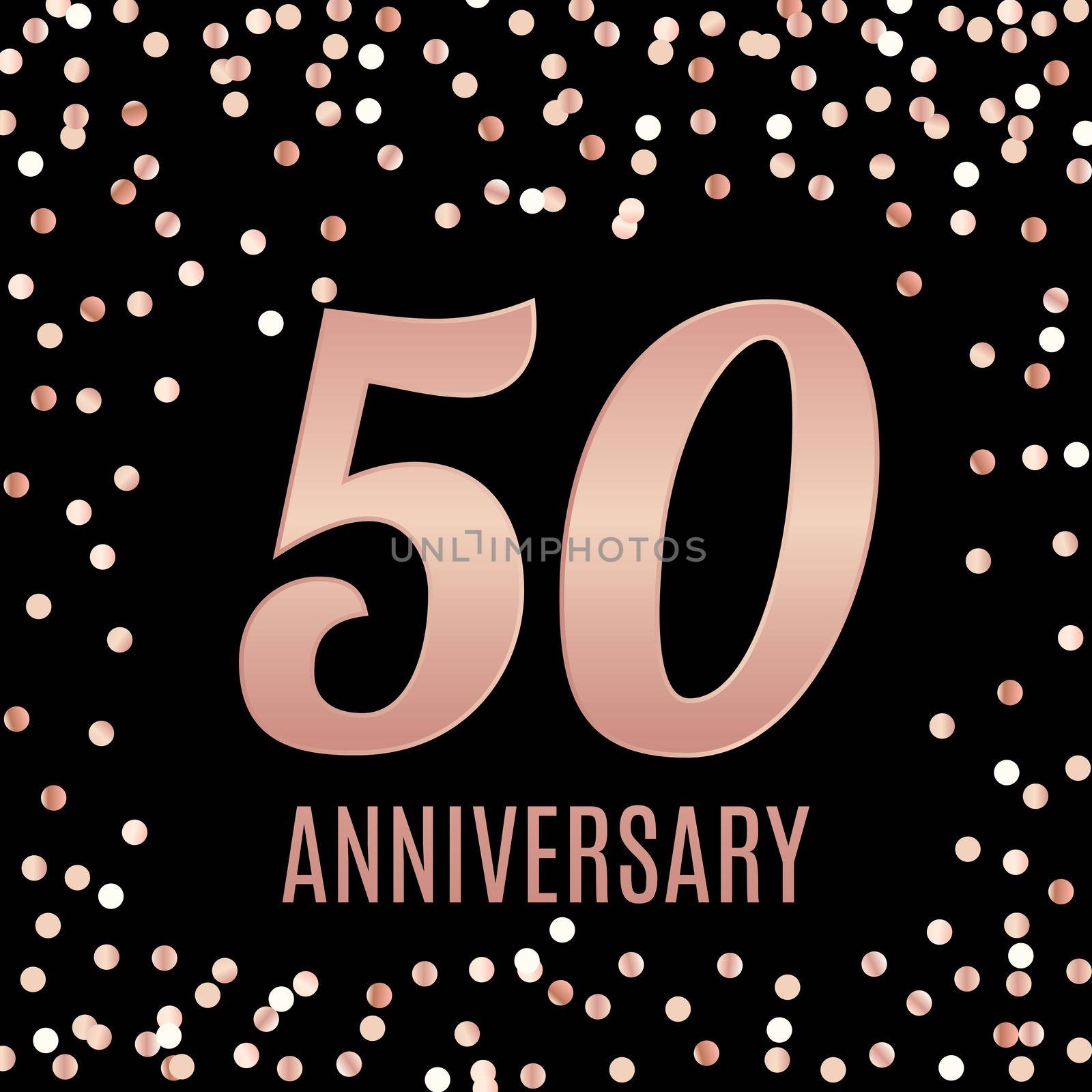 Celebrating 50 Anniversary emblem template design with gold numbers poster background. Vector Illustration EPS10