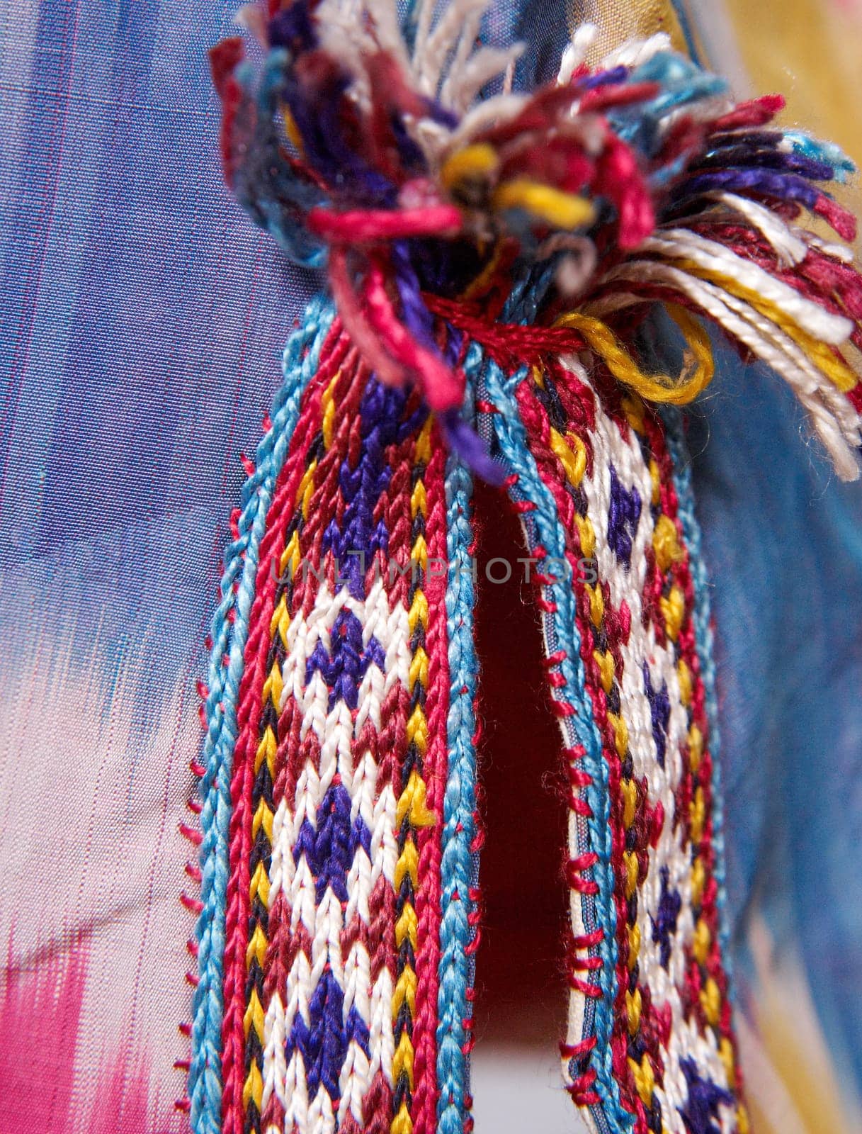 The decorative elements and ornaments on the national clothes of Uzbekistan