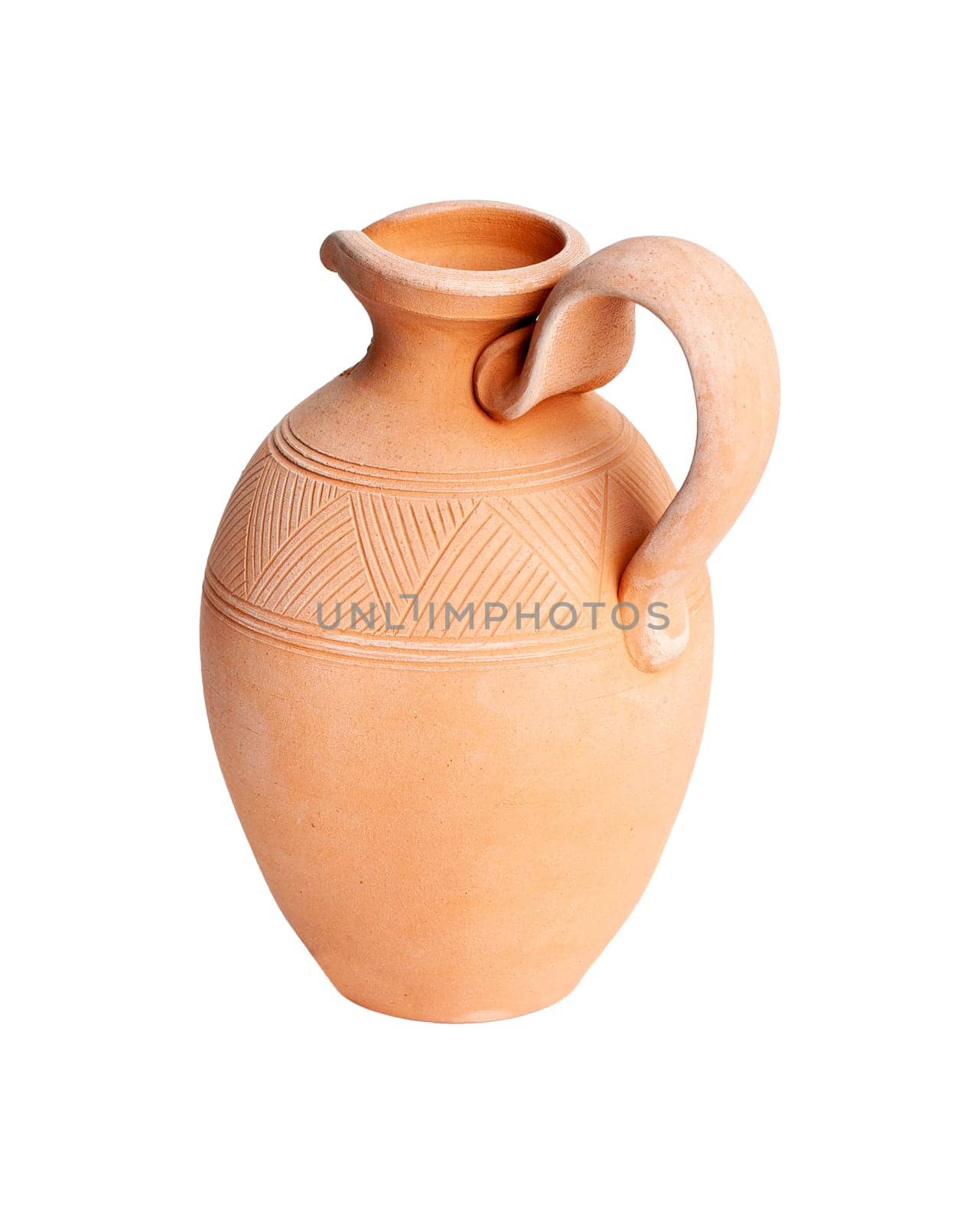 A brown clay jug isolated on a white background by A_Karim