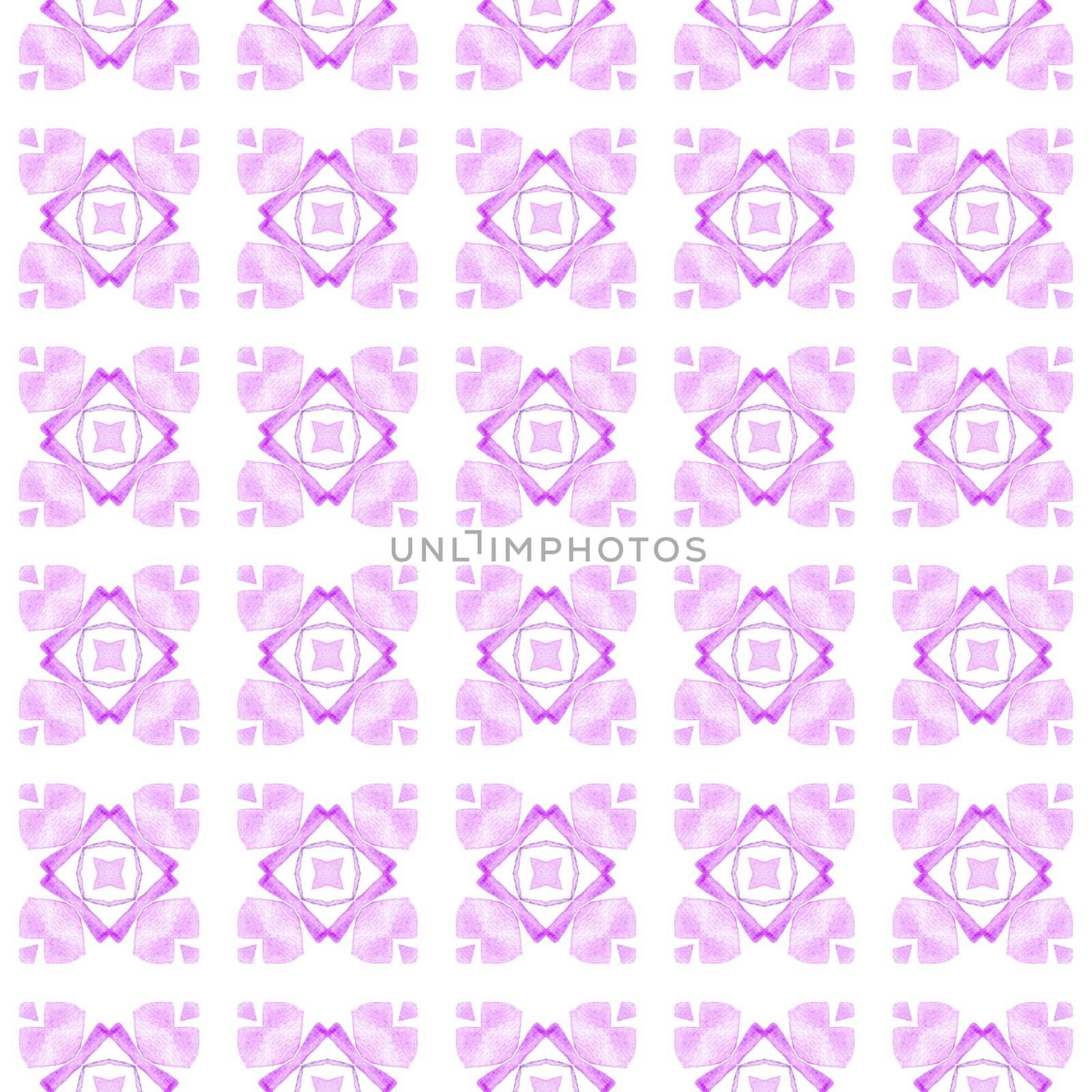 Watercolor summer ethnic border pattern. Purple by beginagain