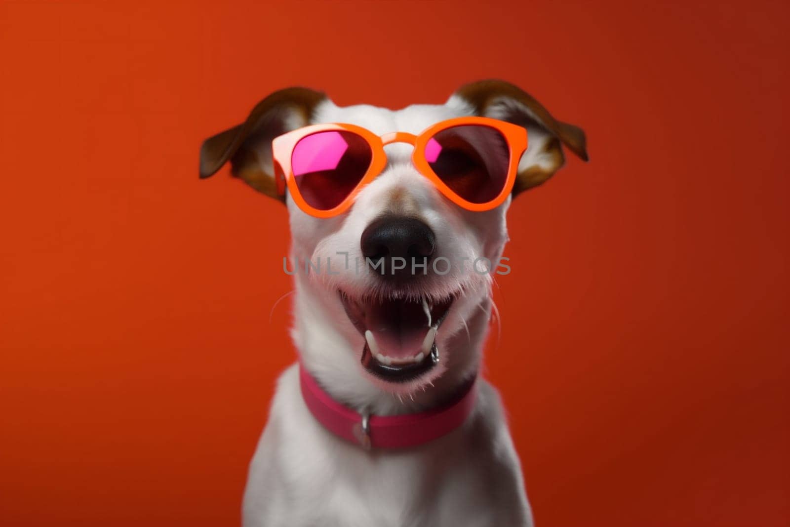 pet dog indoor isolated smile animal funny sunglasses cute background portrait. Generative AI. by SHOTPRIME