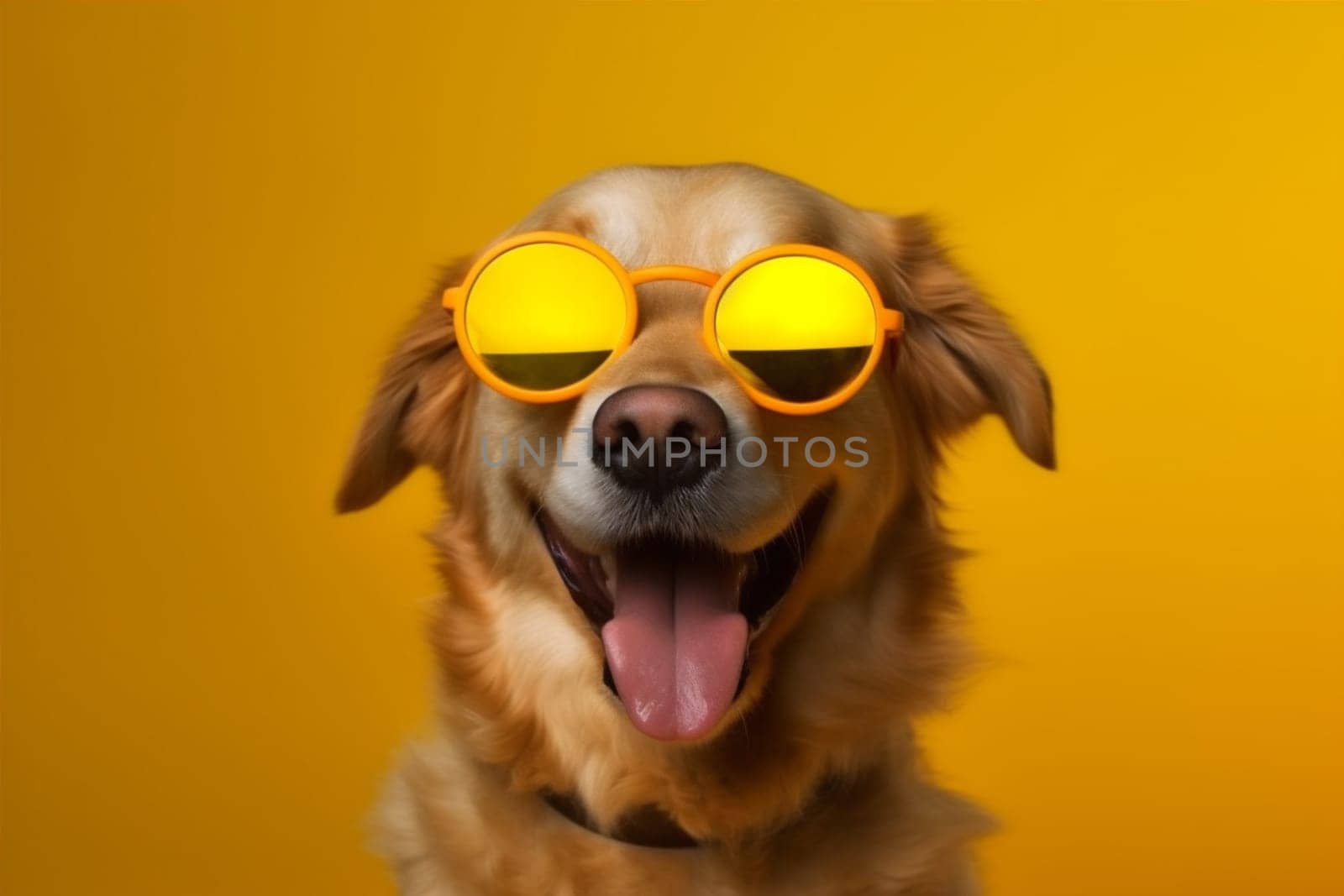 beautiful dog birthday red concept breed orange student cute sunglasses brown party humor fashion puppy smile portrait pet animal isolated funny background. Generative AI.
