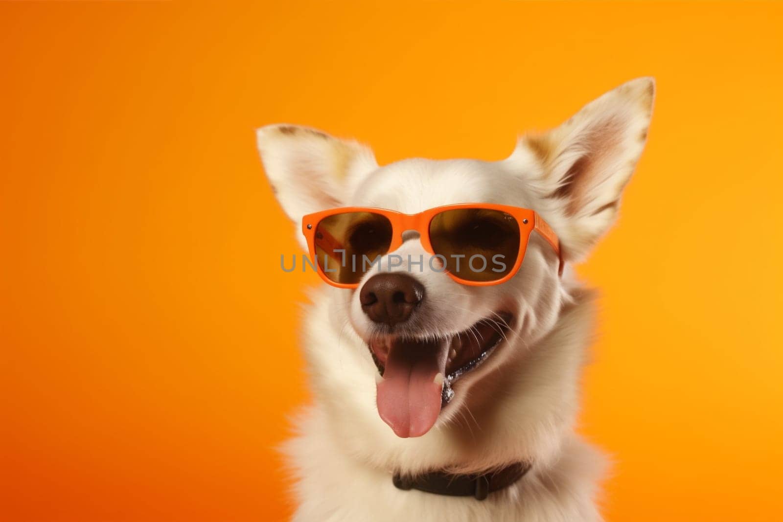 dog pet smile glasses background cute sunglasses isolated animal portrait funny. Generative AI. by SHOTPRIME