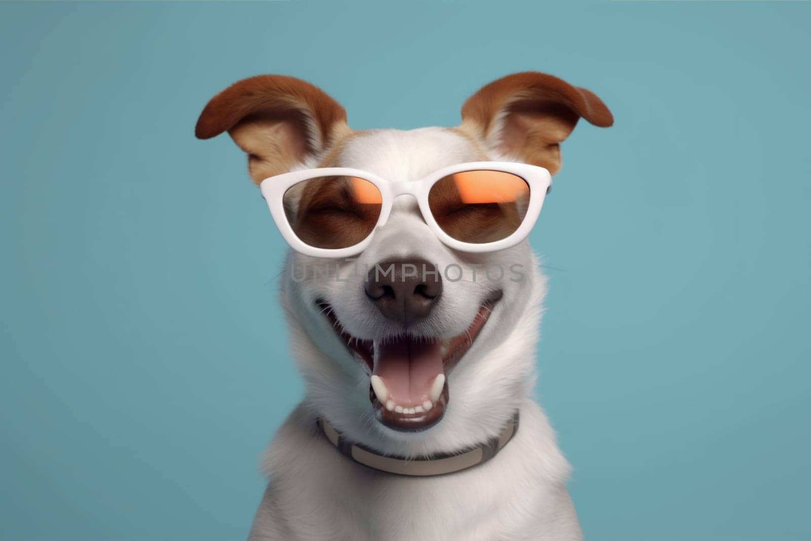 dog isolated background funny portrait sunglasses pet smile happy animal cute. Generative AI. by SHOTPRIME