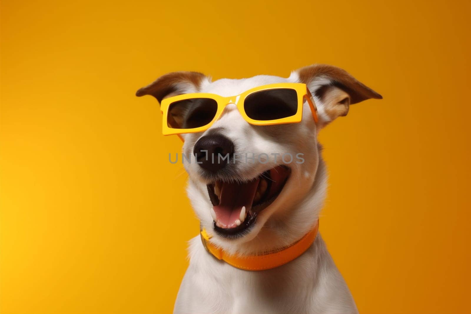 funny dog isolated studio portrait smile animal pet sunglasses cute background. Generative AI. by SHOTPRIME