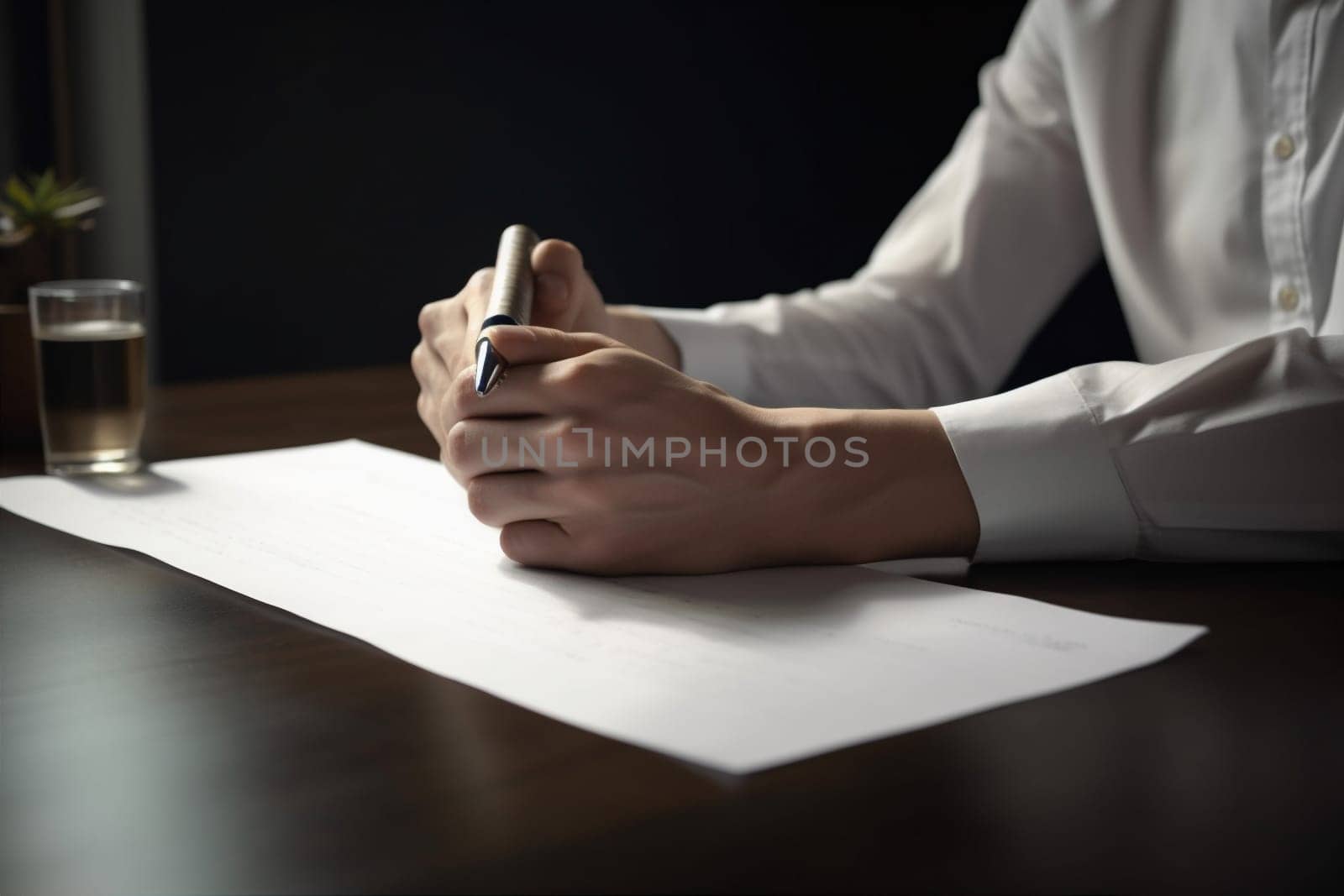 business man signature office businessman finance group lawyer document hand contract. Generative AI. by SHOTPRIME