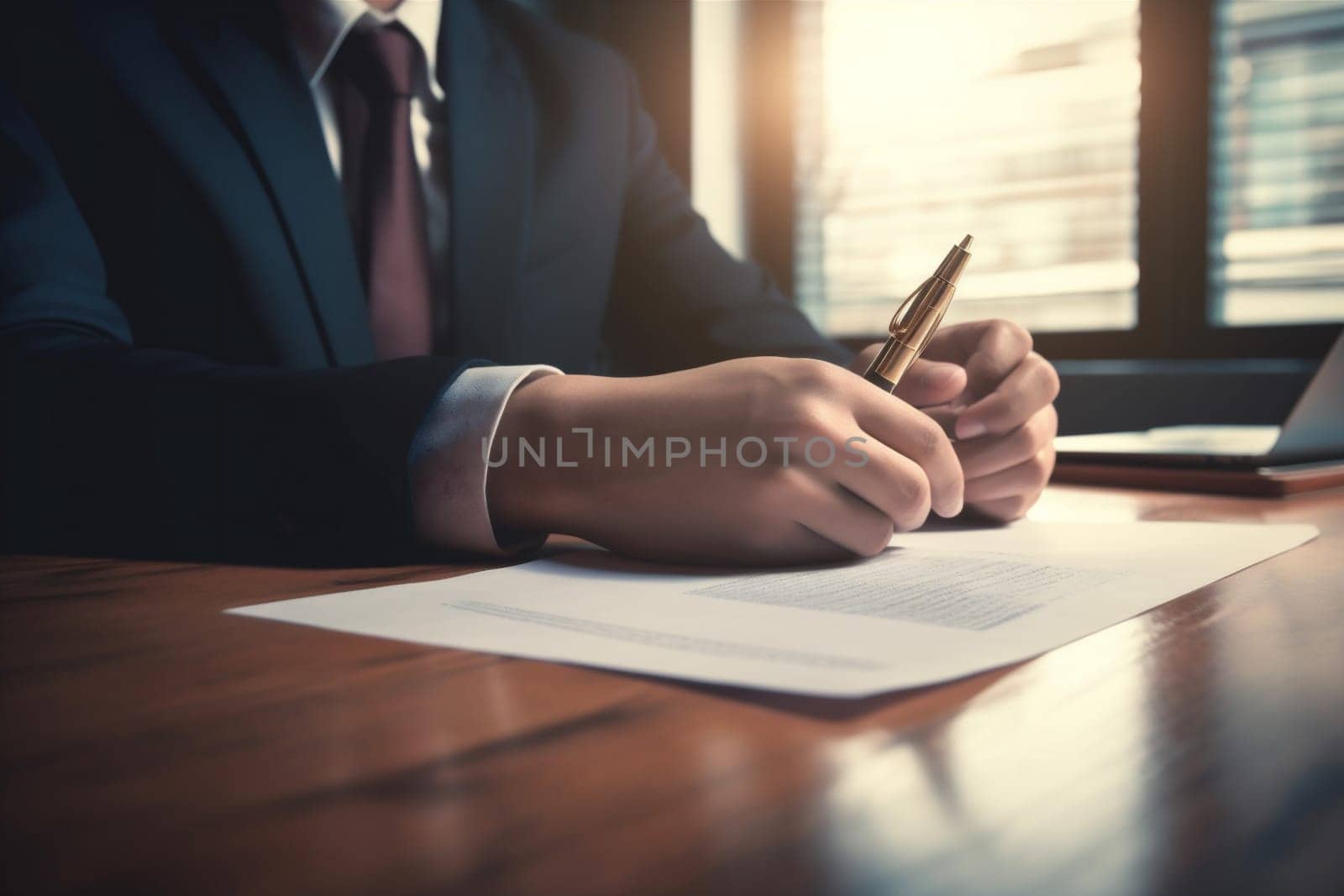 man concept signature document note business form lawyer contract professional conference office lifestyle businessman writing team paper workplace closeup hand group. Generative AI.