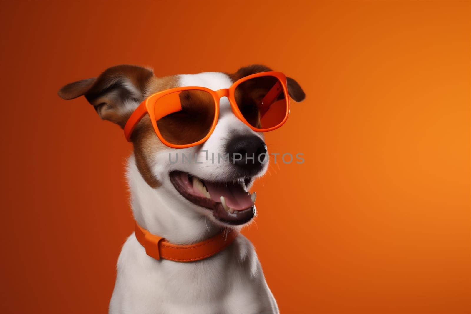 purebred dog breed concept animal smile cute humor funny background pet doggy white party birthday sunglasses portrait summer canine isolated stylish fun. Generative AI.