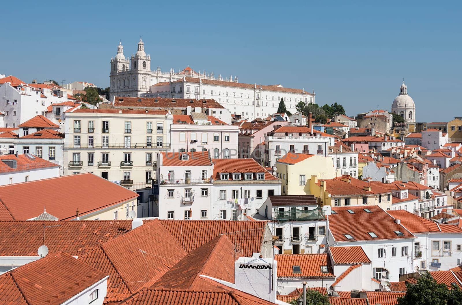 panorama of ols lisbon old town by compuinfoto