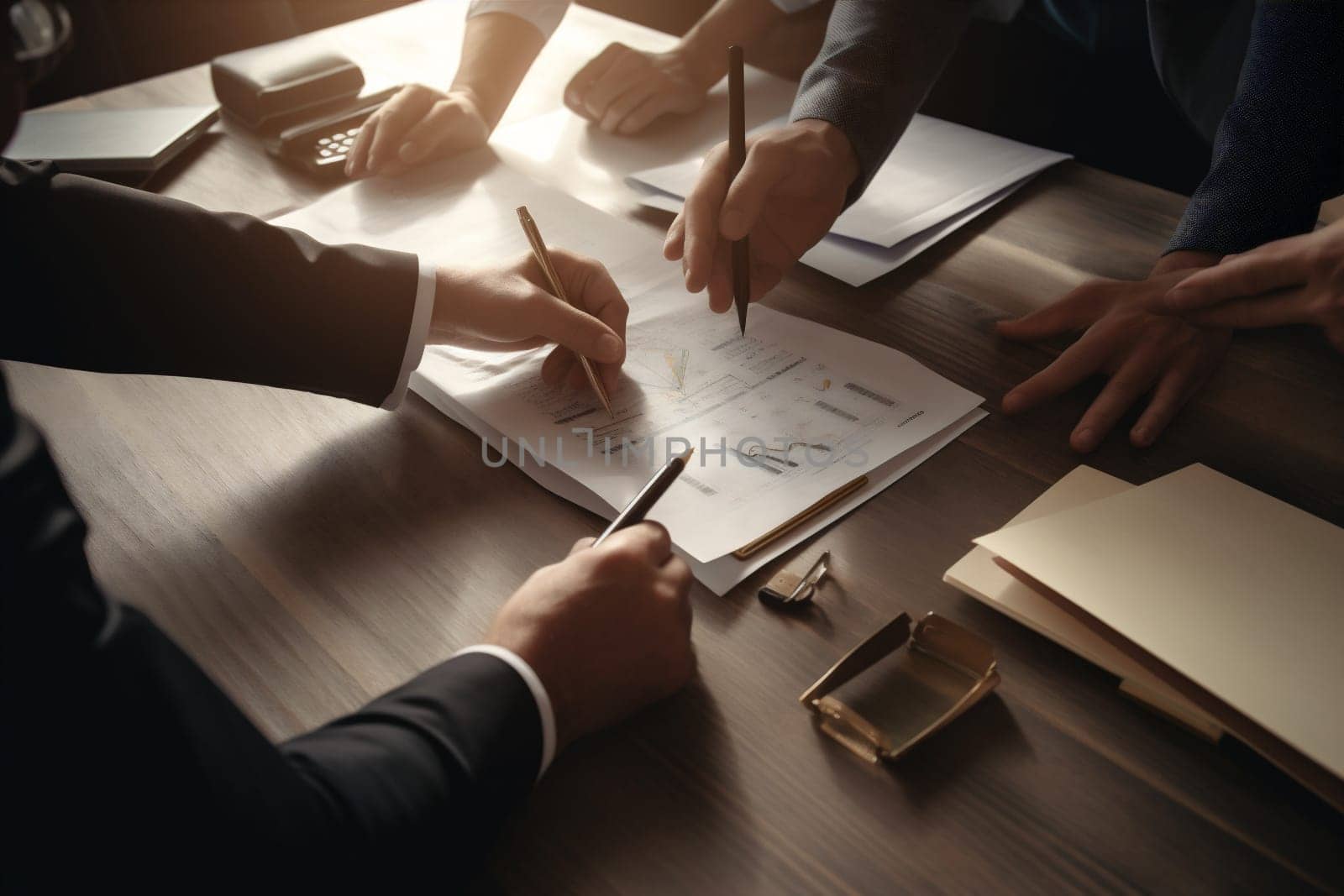 group man conference businessperson document male contract desk hand work sign person lawyer day concept career signature office deal businessman business. Generative AI.