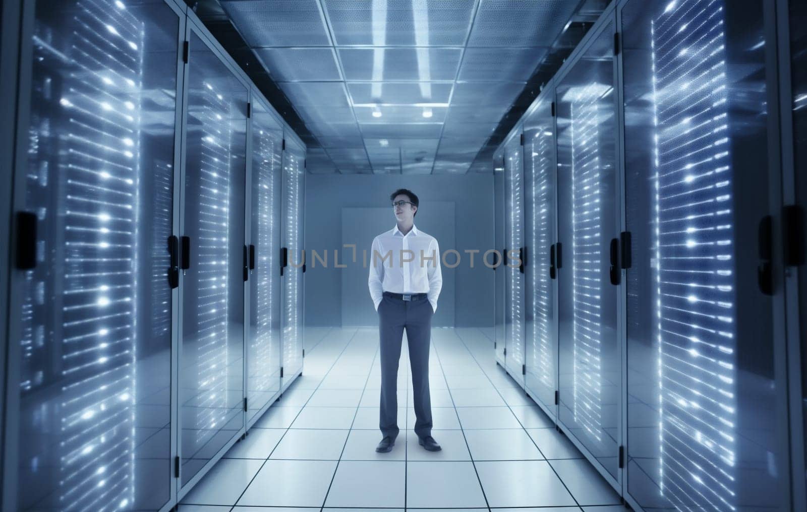 network man storage data computer connection server system datum cloud center technology. Generative AI. by SHOTPRIME