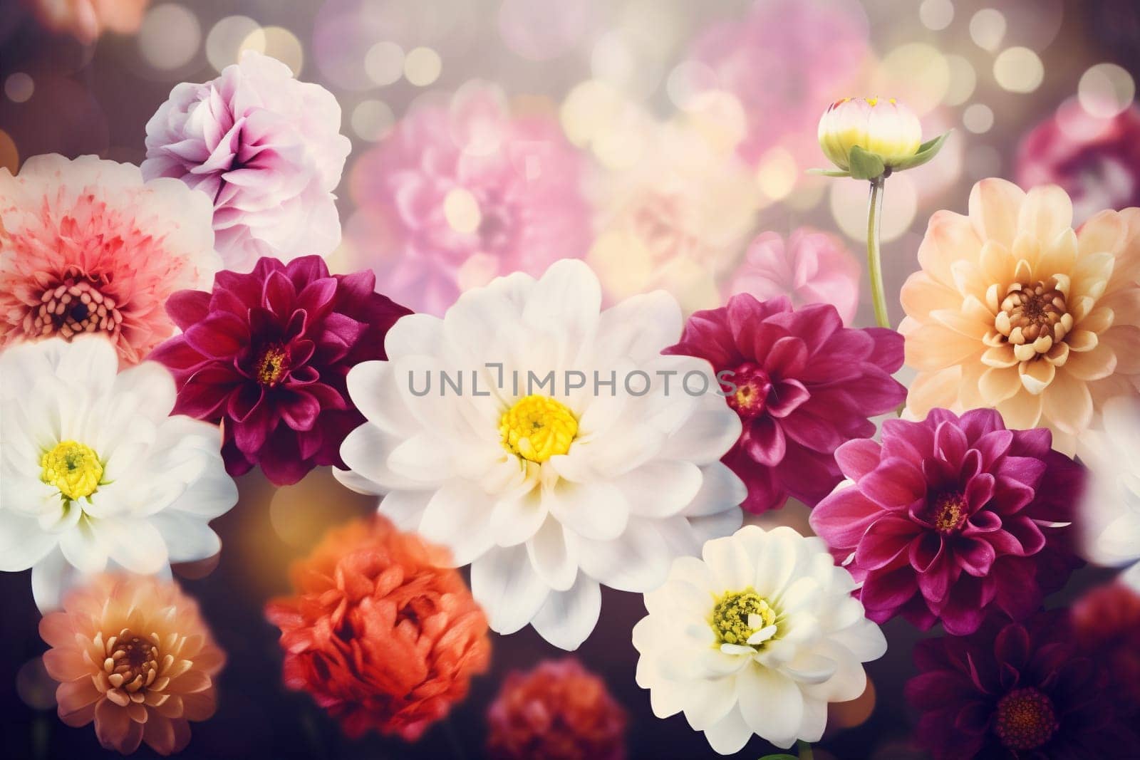 color blossom peonies flower design background spring romance pastel valentine watercolor. Generative AI. by SHOTPRIME