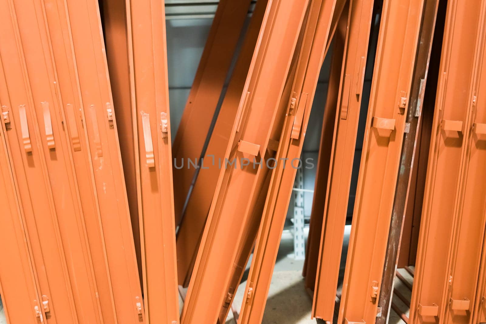 Interior red orange doors for sale in a specialized store by Zelenin