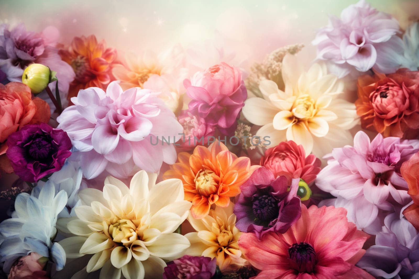 blossom beautiful watercolor garden nature design abstract day valentine pastel wallpaper romantic happy vintage background spring light peonies flower blur color. Generative AI.