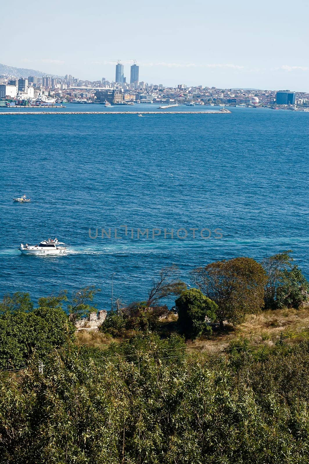 The Bosphorus. The strait that connects the Black Sea to the Sea of Marmara and marks the boundary between the Europe and the Asia