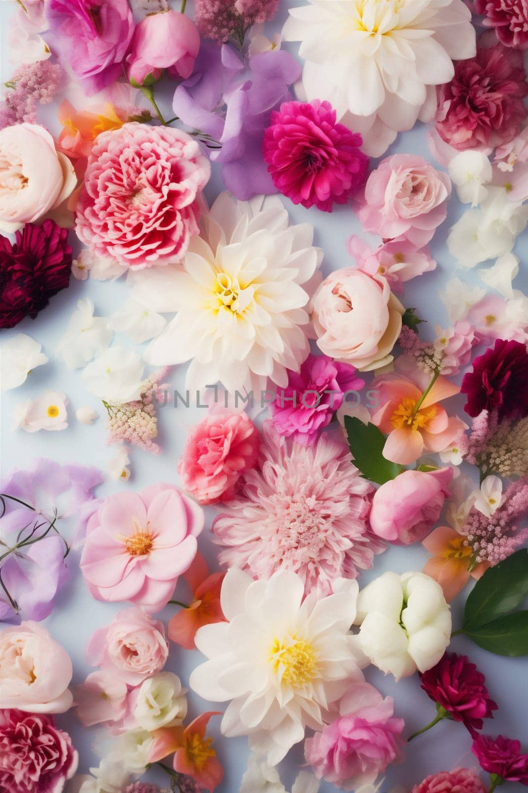 flower color texture valentine spring design pastel watercolor background blossom peonies. Generative AI. by SHOTPRIME