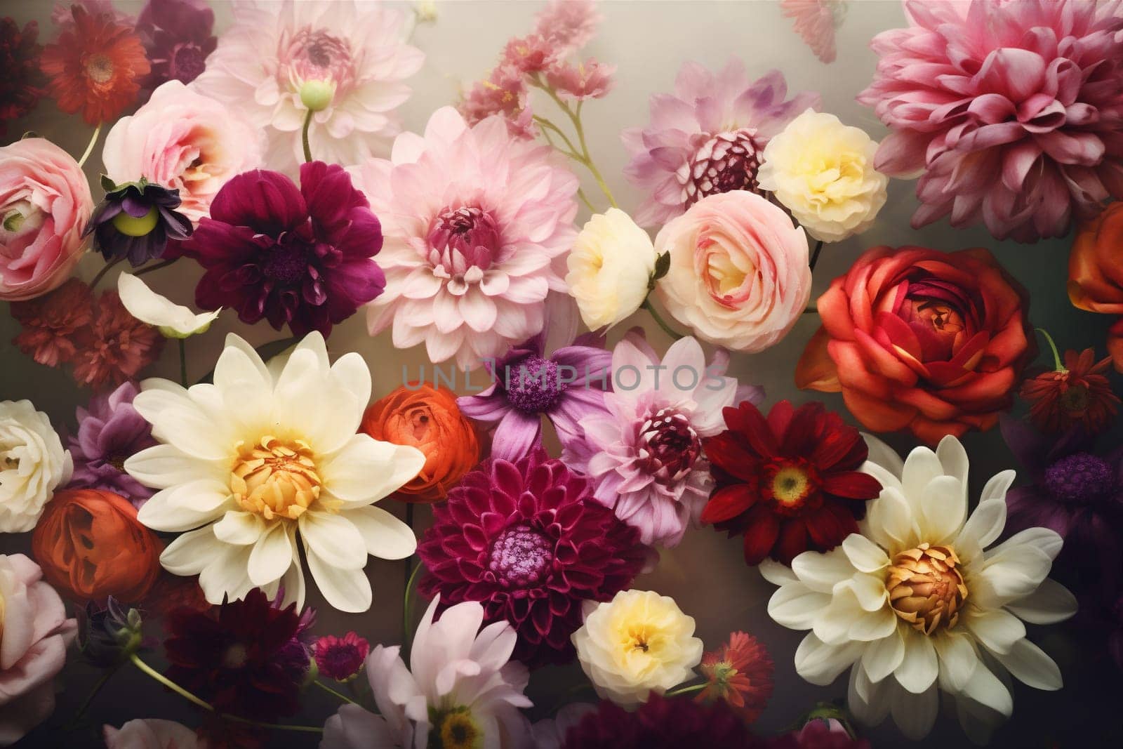 flower watercolor color blossom spring background design pastel peonies valentine day. Generative AI. by SHOTPRIME