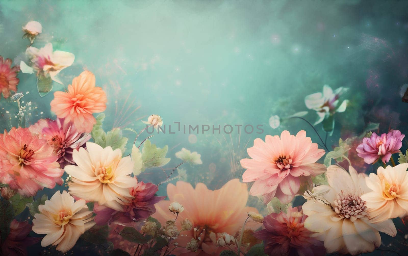 blossom spring background watercolor flower pastel color peonies design valentine concept. Generative AI. by SHOTPRIME
