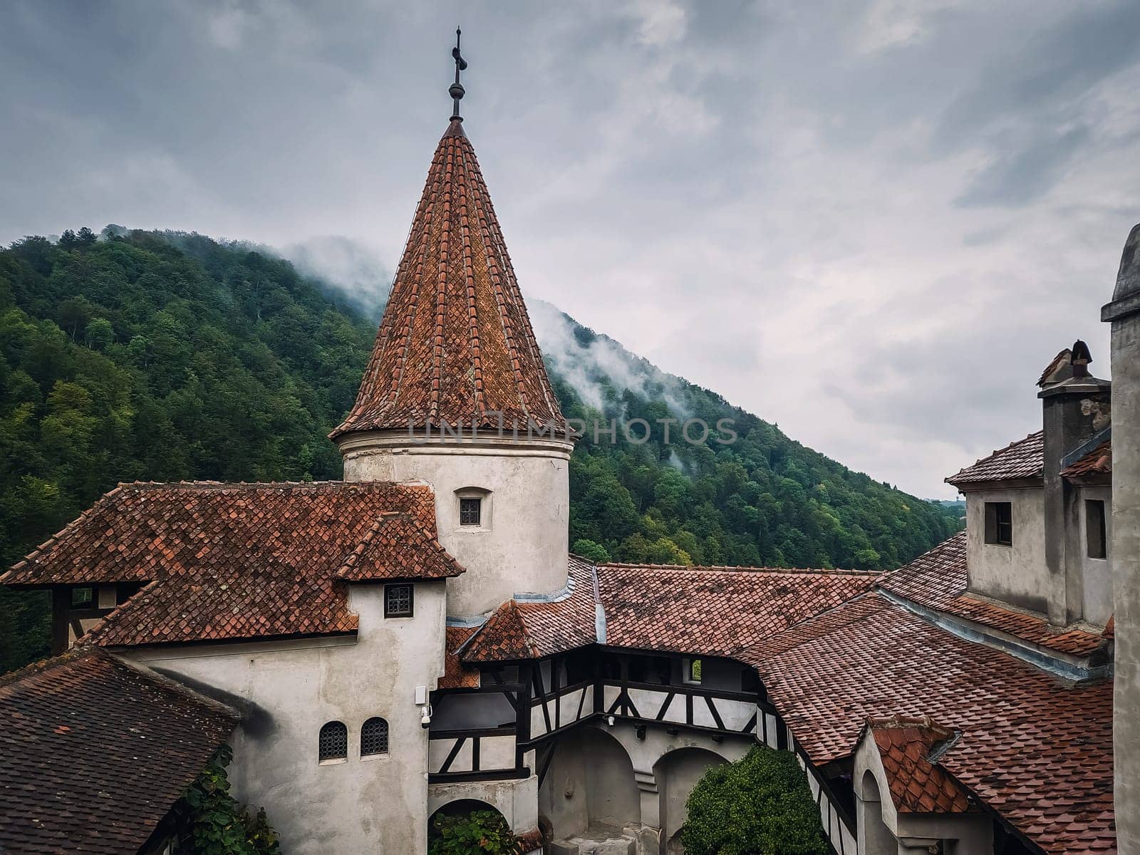 The medieval Bran fortress known as Dracula castle in Transylvania, Romania. Historical saxon style stronghold in the heart of Carpathian mountains by psychoshadow