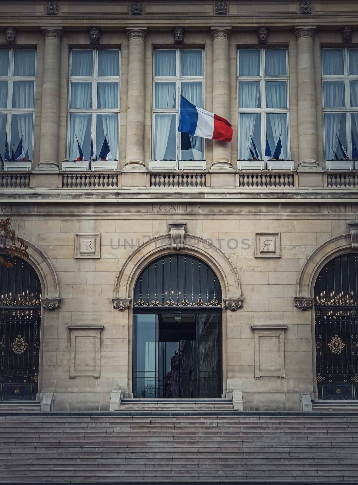 City Hall of Asnieres northwestern suburb of Paris, France. Asnières-sur-Seine mairie outdoors facade view

