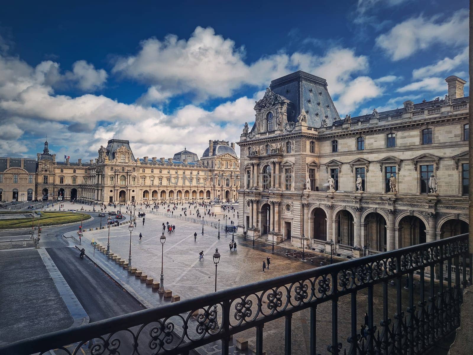 Louvre Museum territory, Paris, France. The famous palace building outside site view by psychoshadow