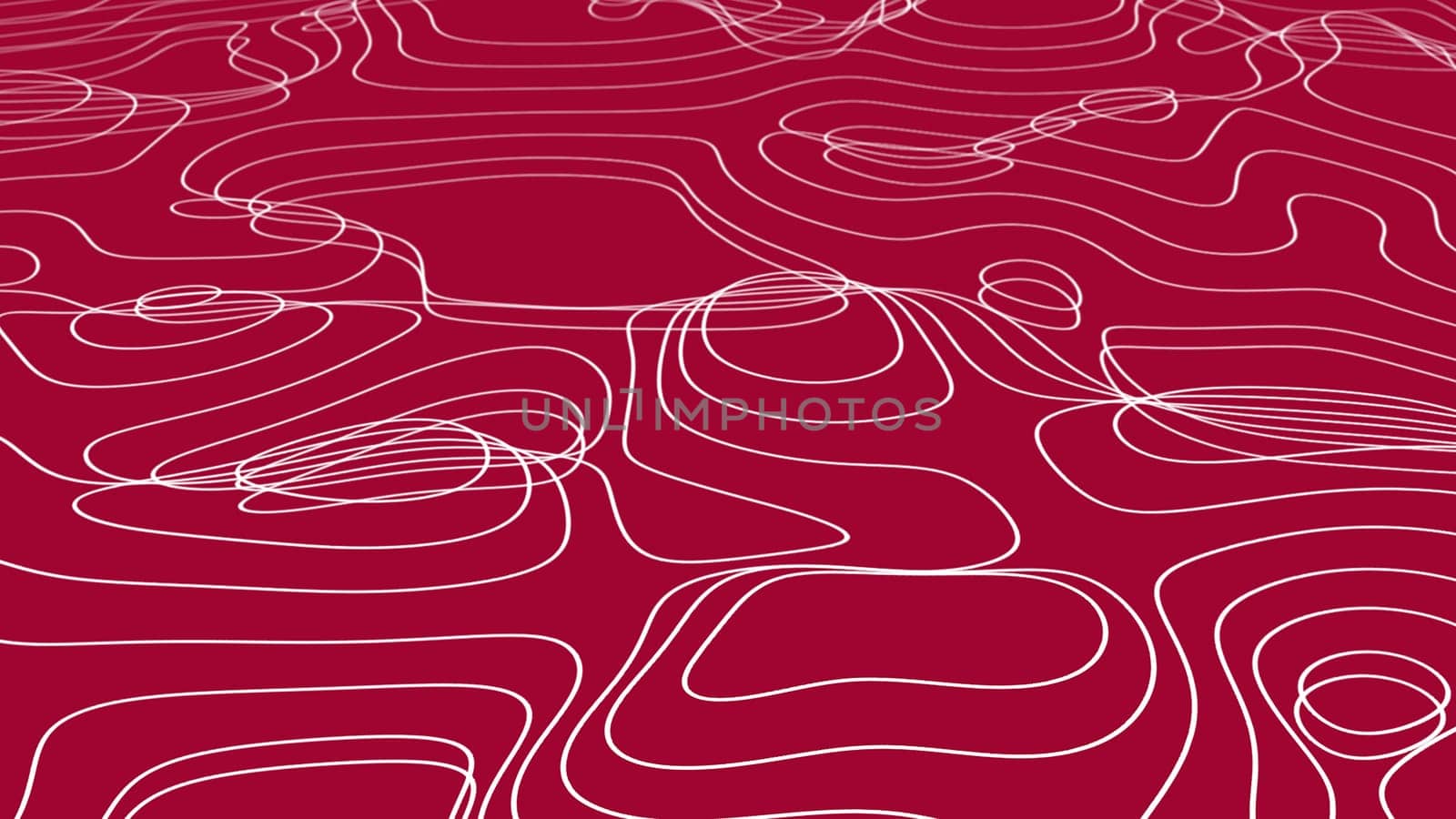 Red 3D Topographic map background concept abstract background. Space Geography Wavy curve lines background