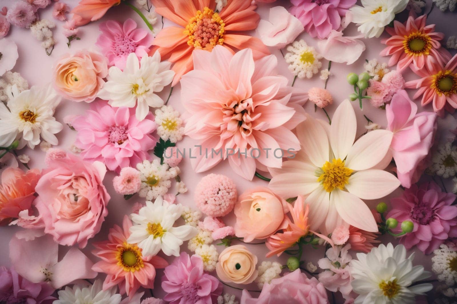 valentine watercolor spring design background flower peonies pastel blossom art color. Generative AI. by SHOTPRIME