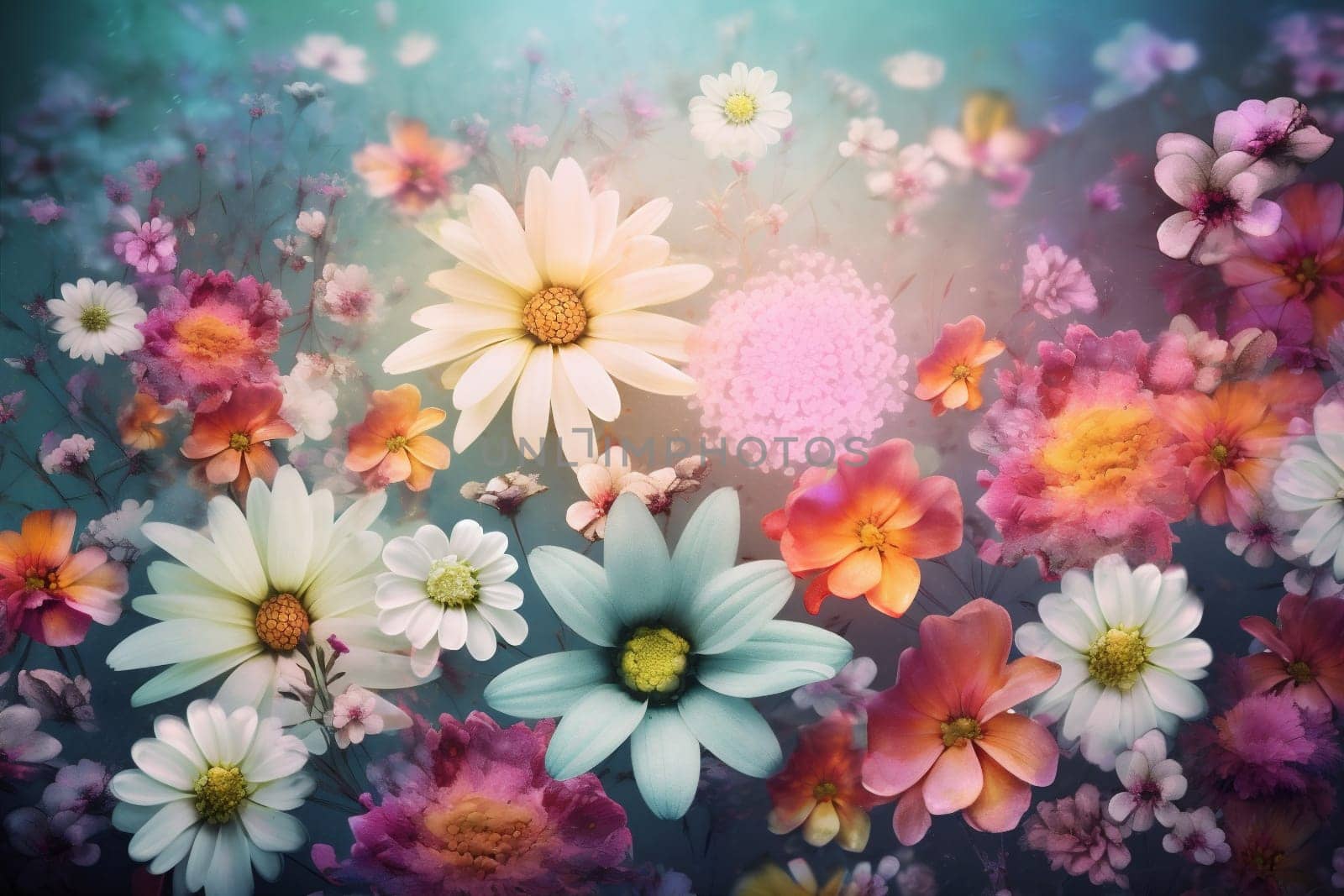 design flower valentine blossom background spring pastel peonies pattern color watercolor. Generative AI. by SHOTPRIME