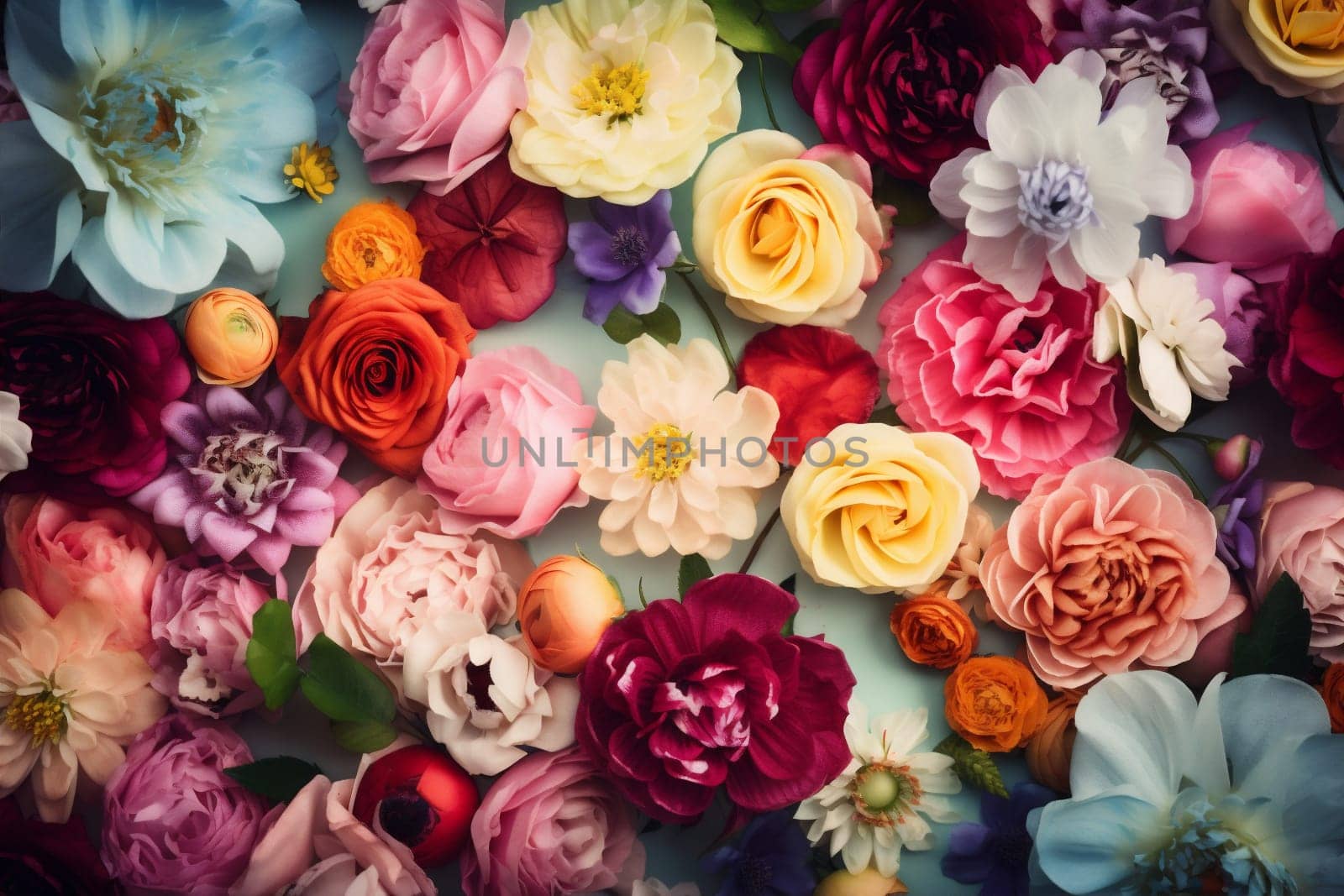 blossom flower spring watercolor peonies color valentine design bouquet pastel background. Generative AI. by SHOTPRIME