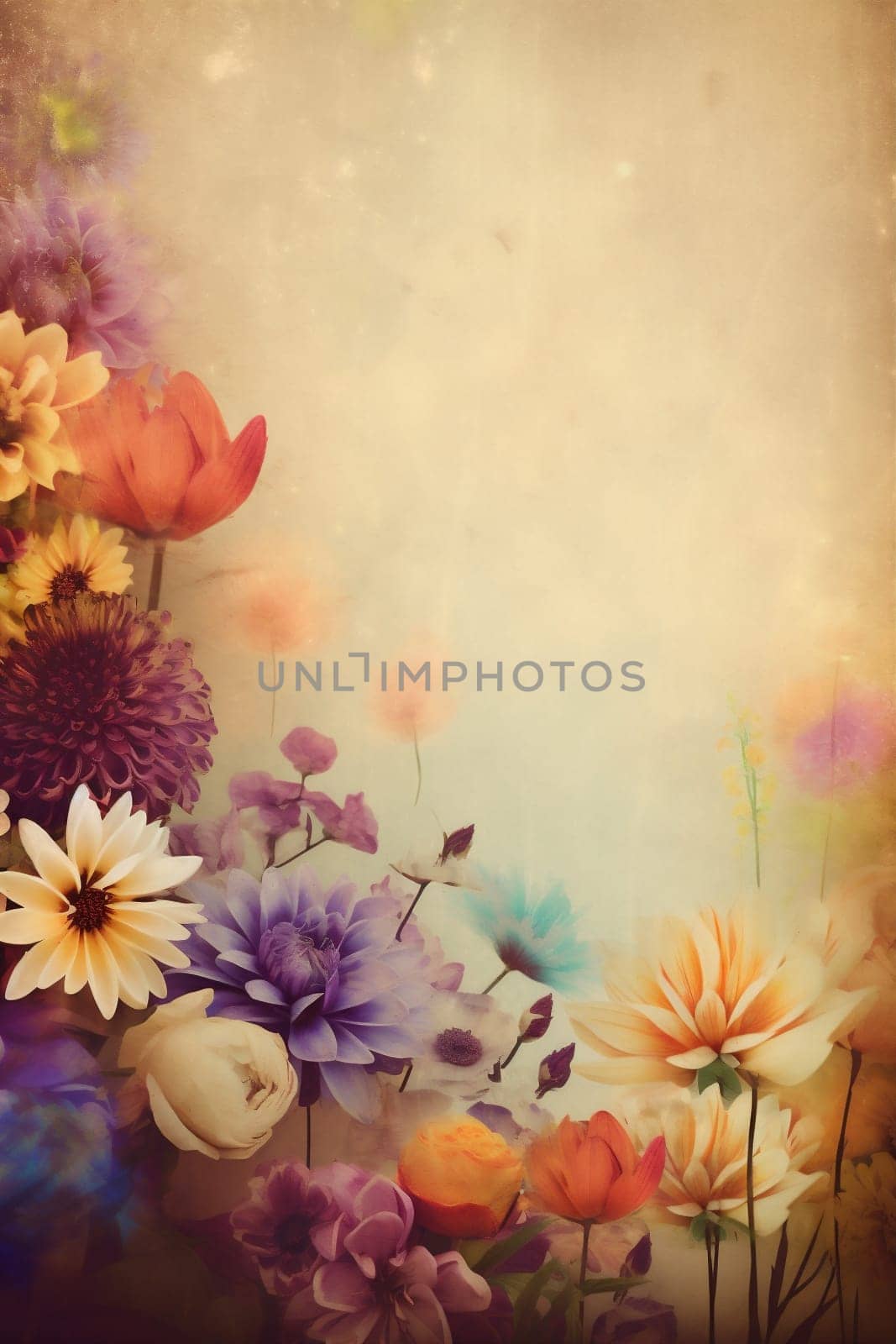 valentine color design background flower pattern blossom watercolor peonies spring pastel. Generative AI. by SHOTPRIME