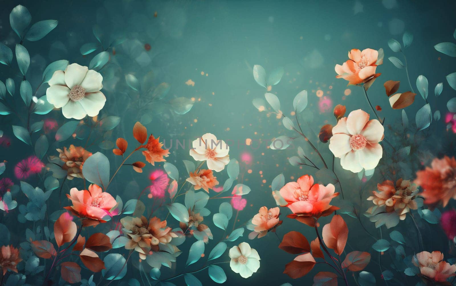 valentine watercolor color design blossom peonies spring flower background pastel bouquet. Generative AI. by SHOTPRIME