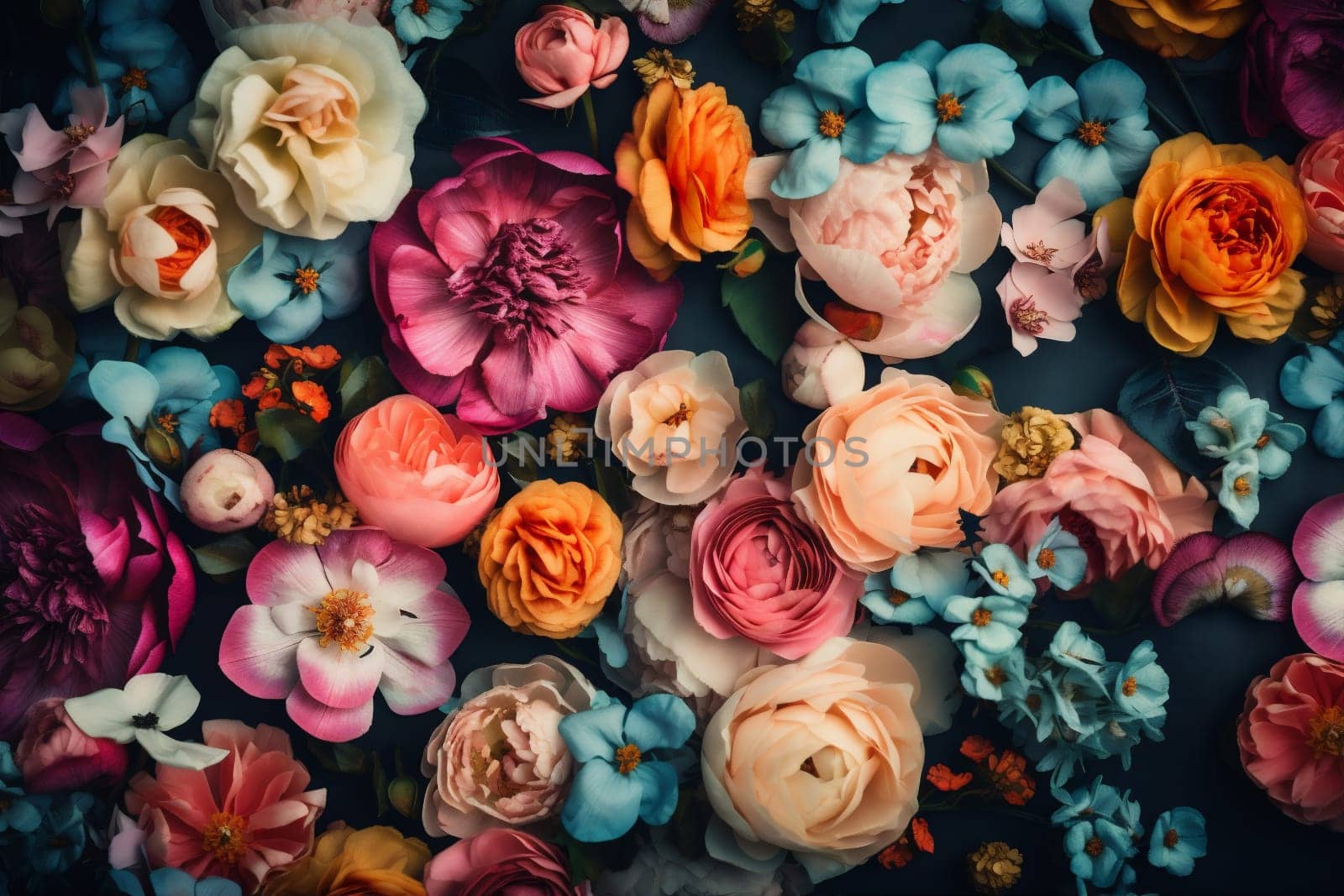 design color blossom valentine watercolor spring pastel background peonies vintage flower. Generative AI. by SHOTPRIME