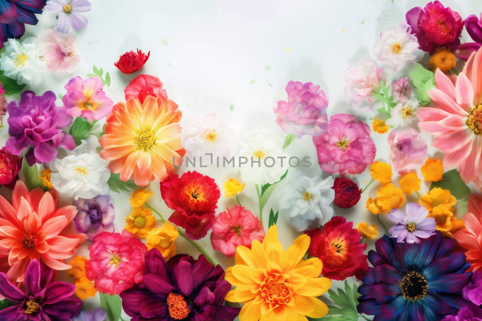 design watercolor background valentine blossom spring flower petal pastel color peonies. Generative AI. by SHOTPRIME