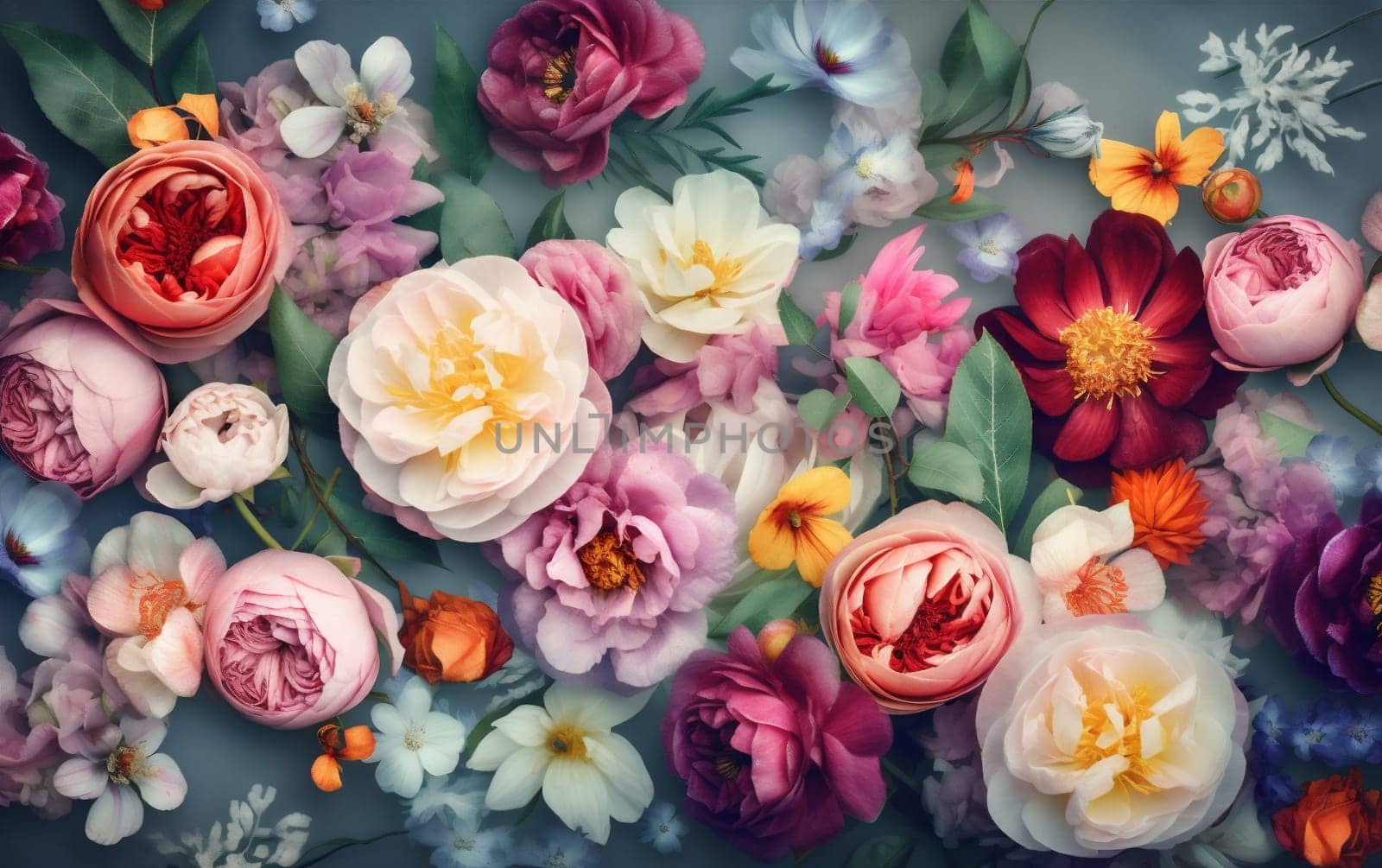 day background watercolor flower valentine design blossom color spring peonies pastel. Generative AI. by SHOTPRIME