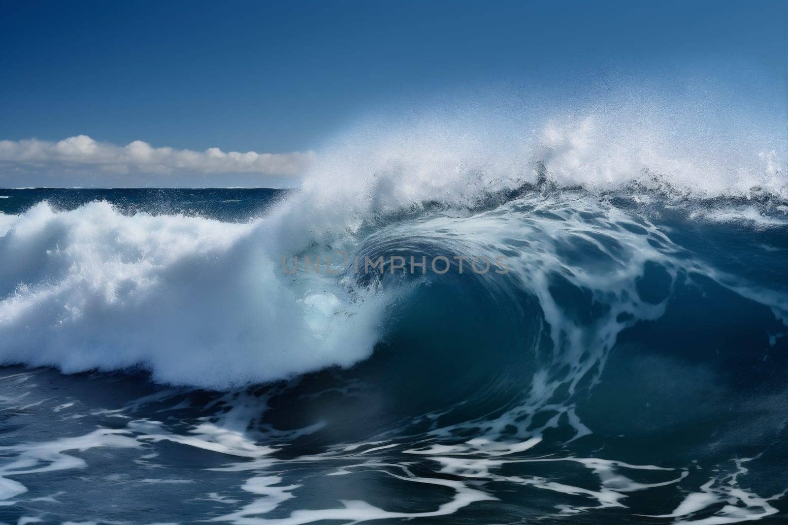 cool surfing crash water nature blue ocean sea liquid wave. Generative AI. by SHOTPRIME