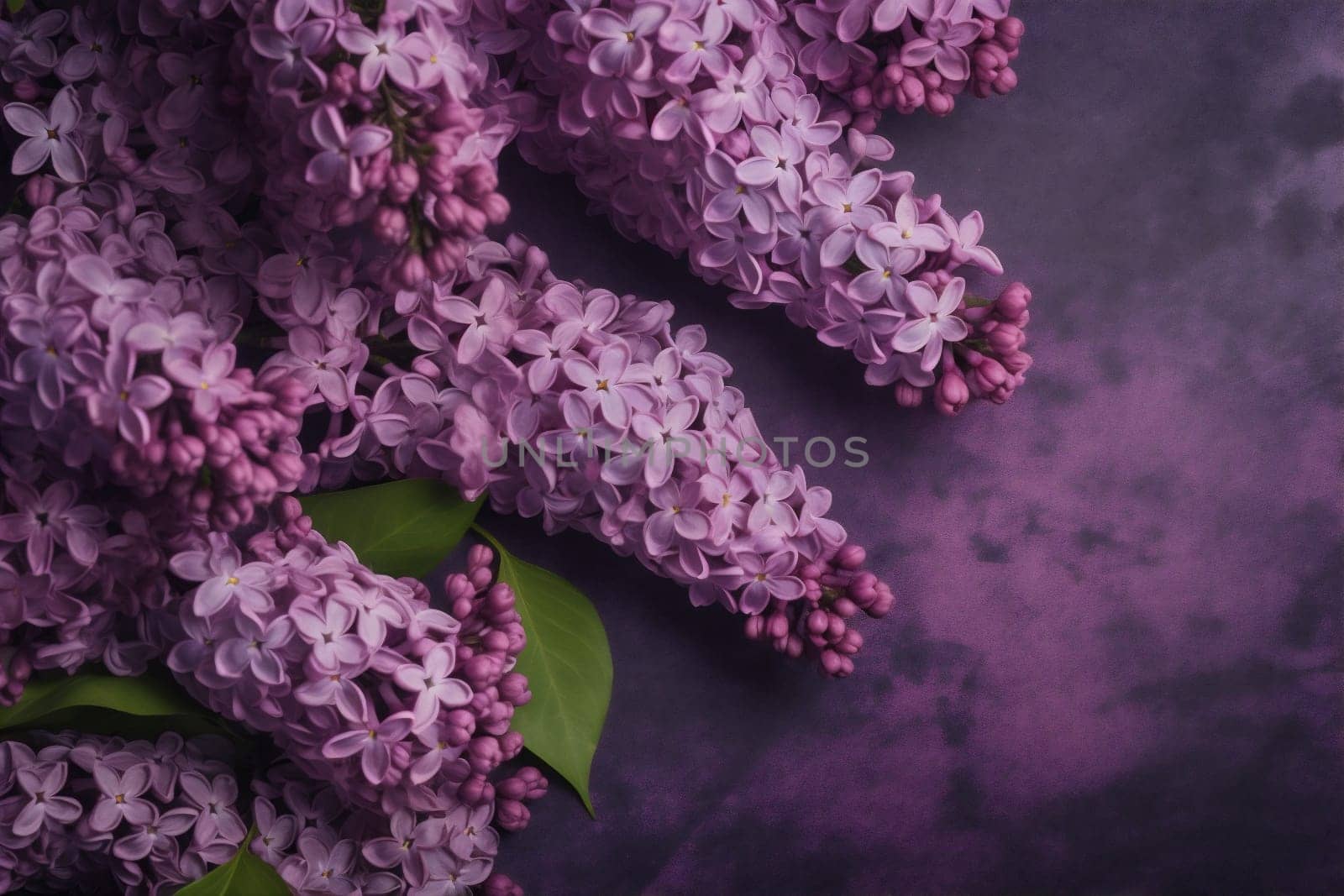 beautiful green spring blue copy sky bloom space blossom wallpaper gardening field design background leaf bouquet border nature violet flowers floral closeup. Generative AI.
