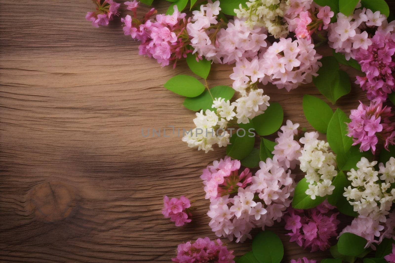 blossom color leaf green copy nature space beautiful background spring floral flowers. Generative AI. by SHOTPRIME