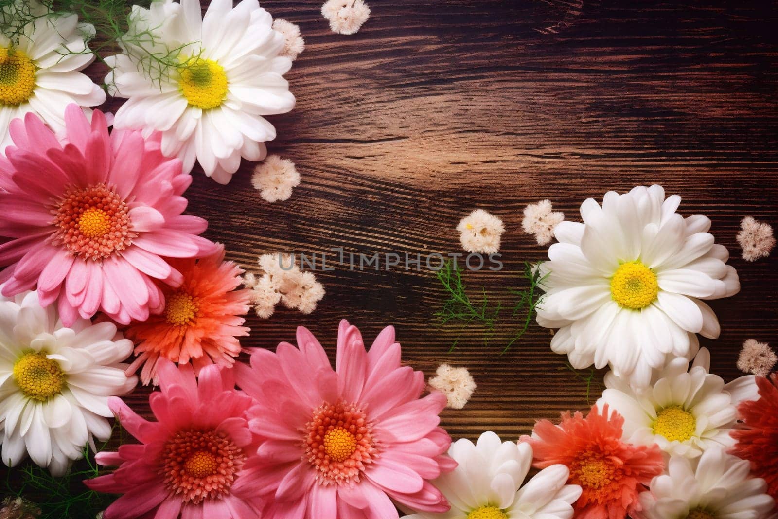 background flowers nature copy space floral leaf spring green blossom beautiful petal. Generative AI. by SHOTPRIME