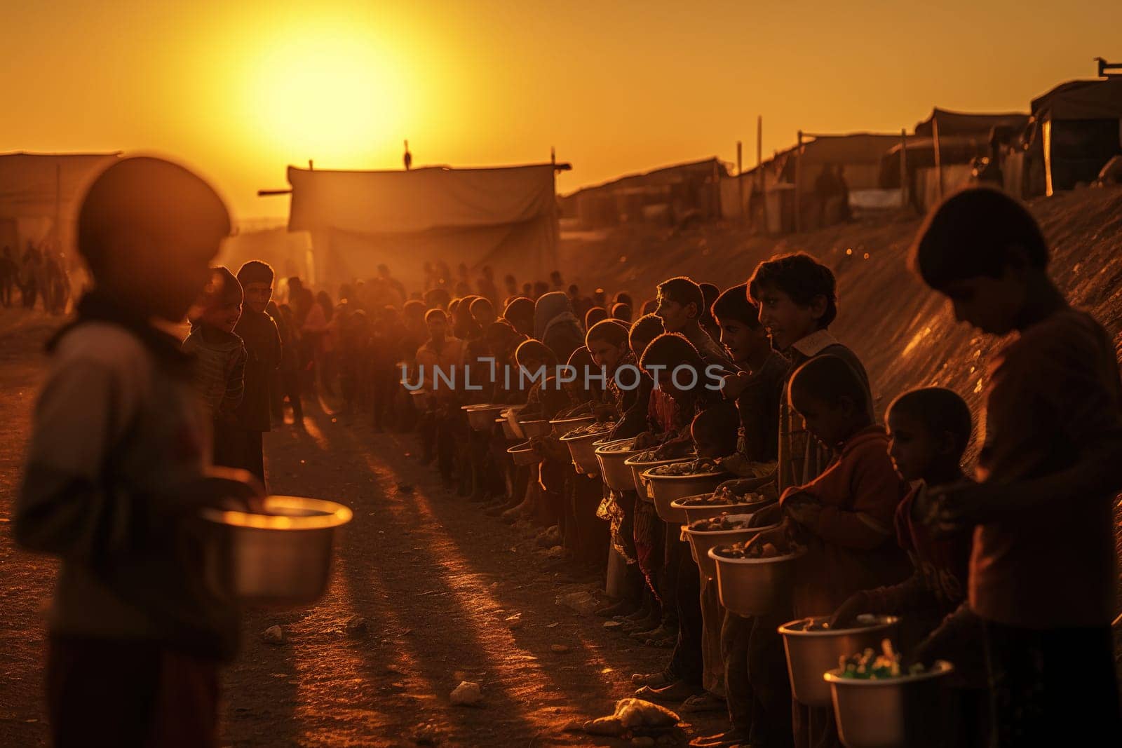 Refugee. Due to war, climate change, and global political issues, the refugee problem is gaining momentum. Hungry children, migrate to Europe, humanitarian demographic catastrophe. Crisis.