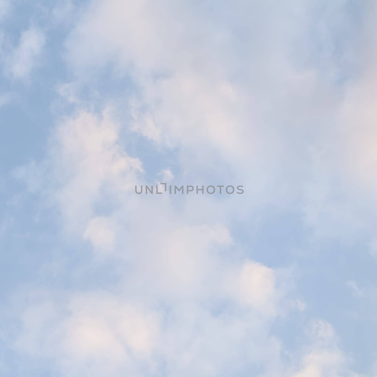 Background of blue sky with white clouds. Natural backdrop