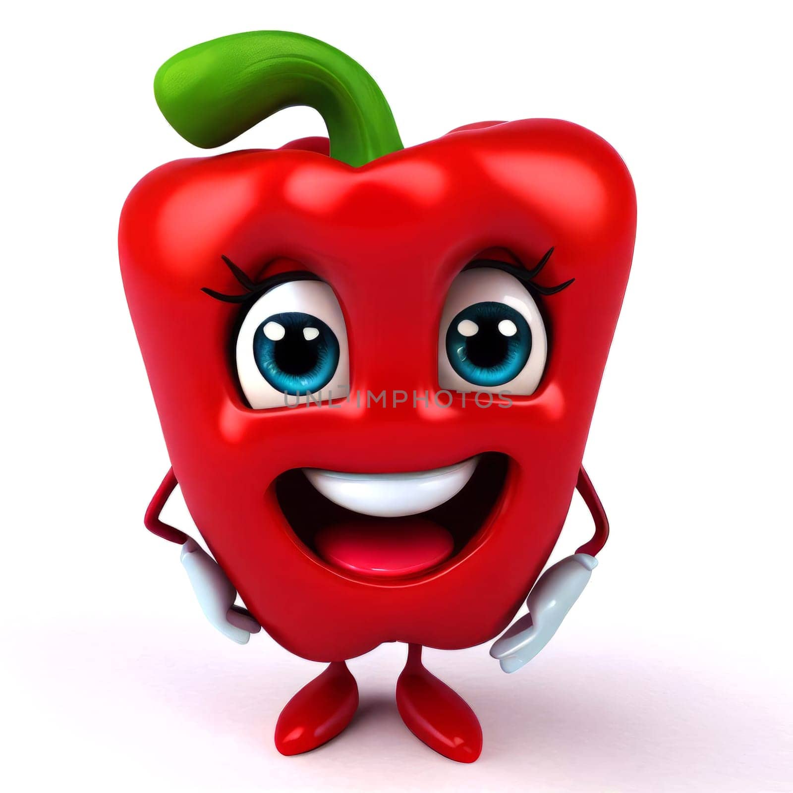 Cute cartoon 3d character of smiling paprika by clusterx