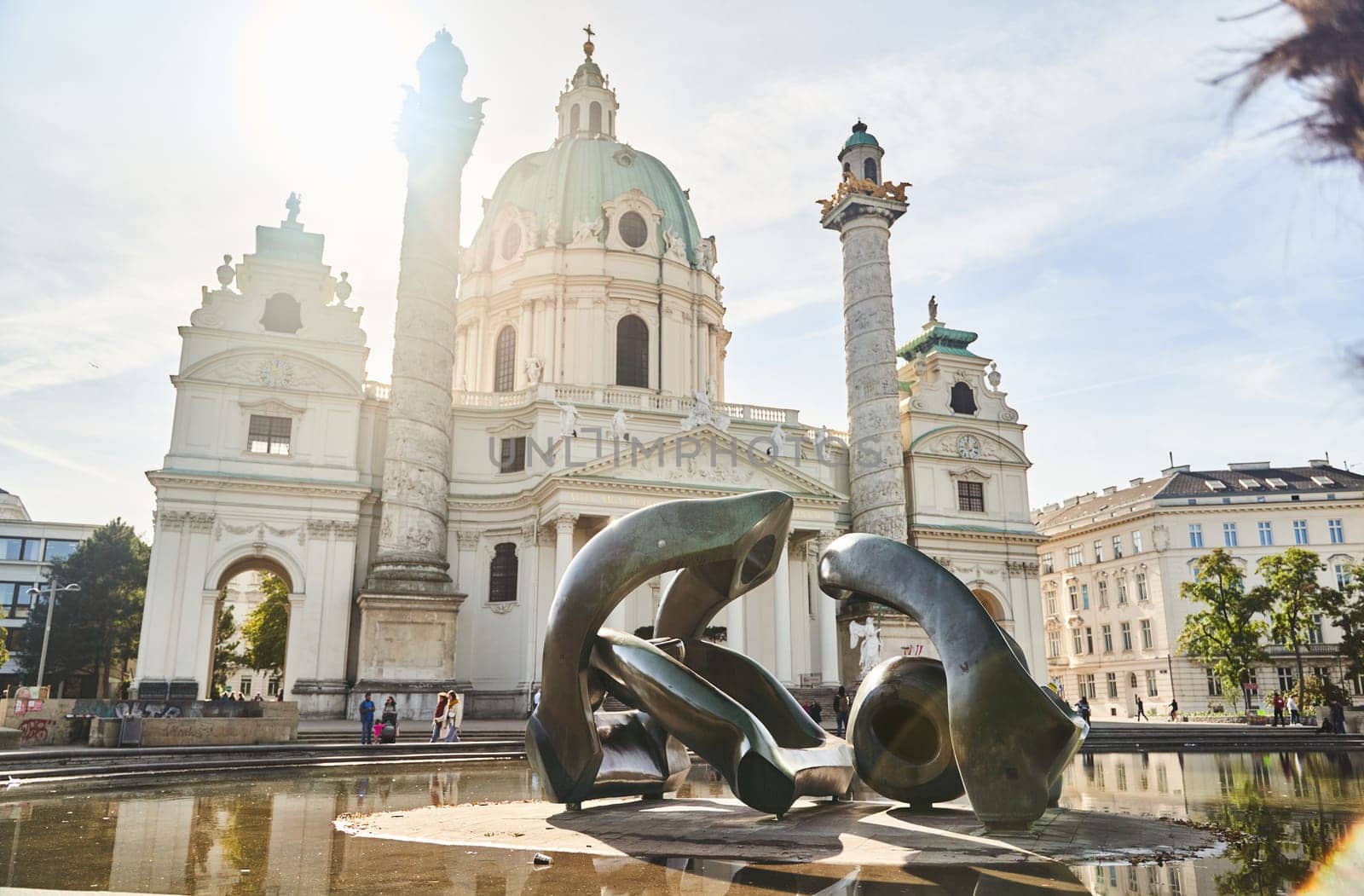 Austria, Vienna - 12.10.2022: View of the Karlskirche church in Vienna. High quality photo